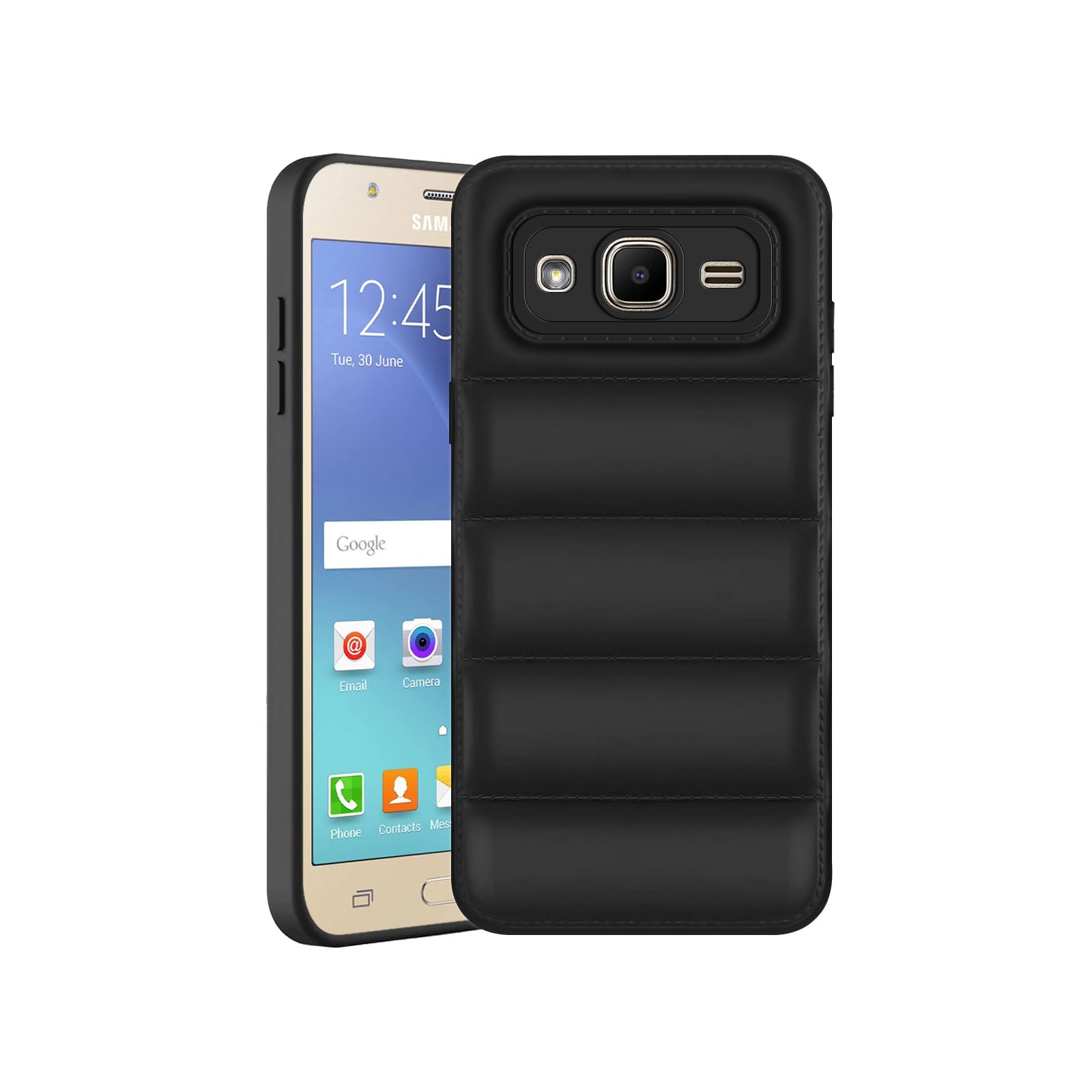 Plus Puffer Case Camera Protection Soft Back Cover for Samsung Galaxy J5 - Black (B0D2RRYLBN) Amazon Price History, Amazon Price Tracker