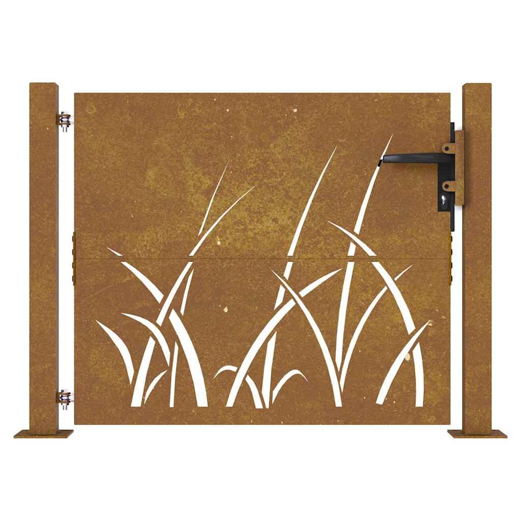 Portal Jardín Acero Corten 100x100 cm Diseño Láser Bloqueable