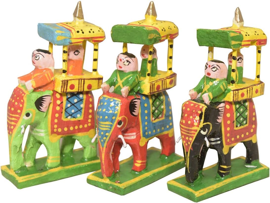 HAST SHILP Wooden Mysore Ambari,Multicolour,Set of 3