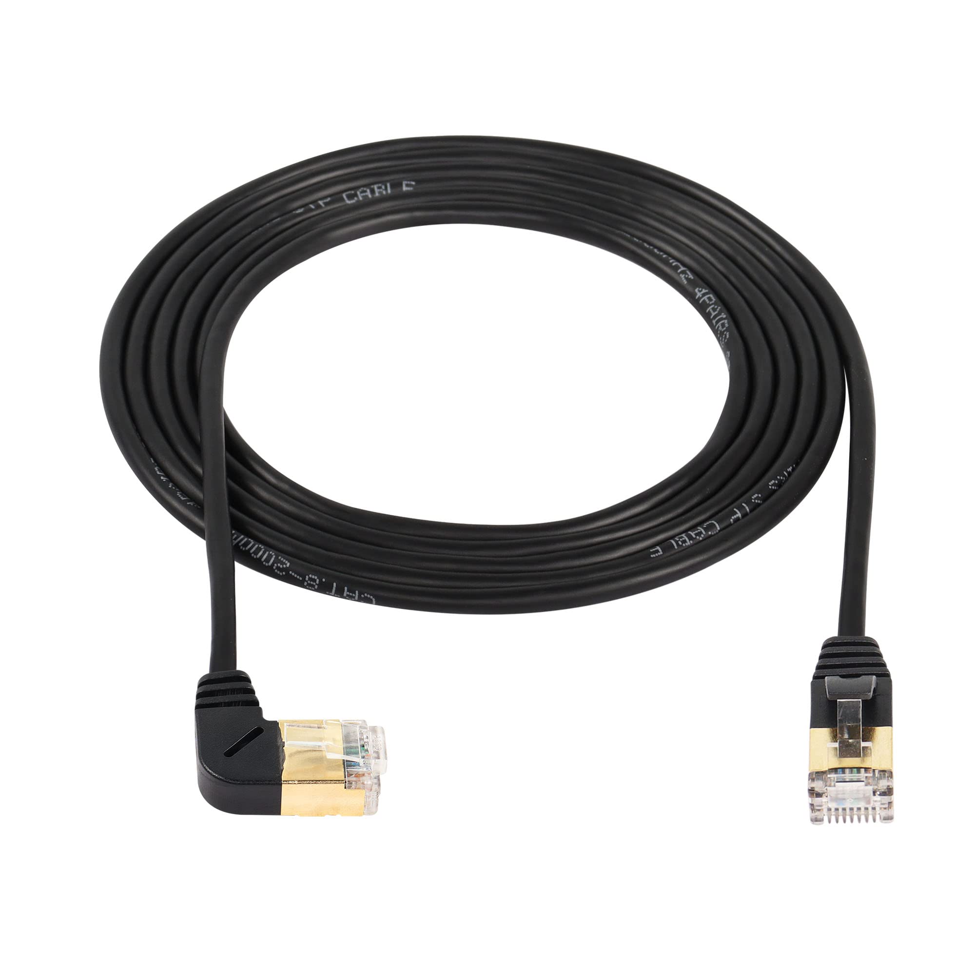 Cable Ethernet SinLoon RJ45 Cat8, conector a conector UP de 90 grados, cable de red Cat8 de alta velocidad, 40 Gbps, 2000 MHz, cable SFTP de 2 m para router, módem, servidor (down)