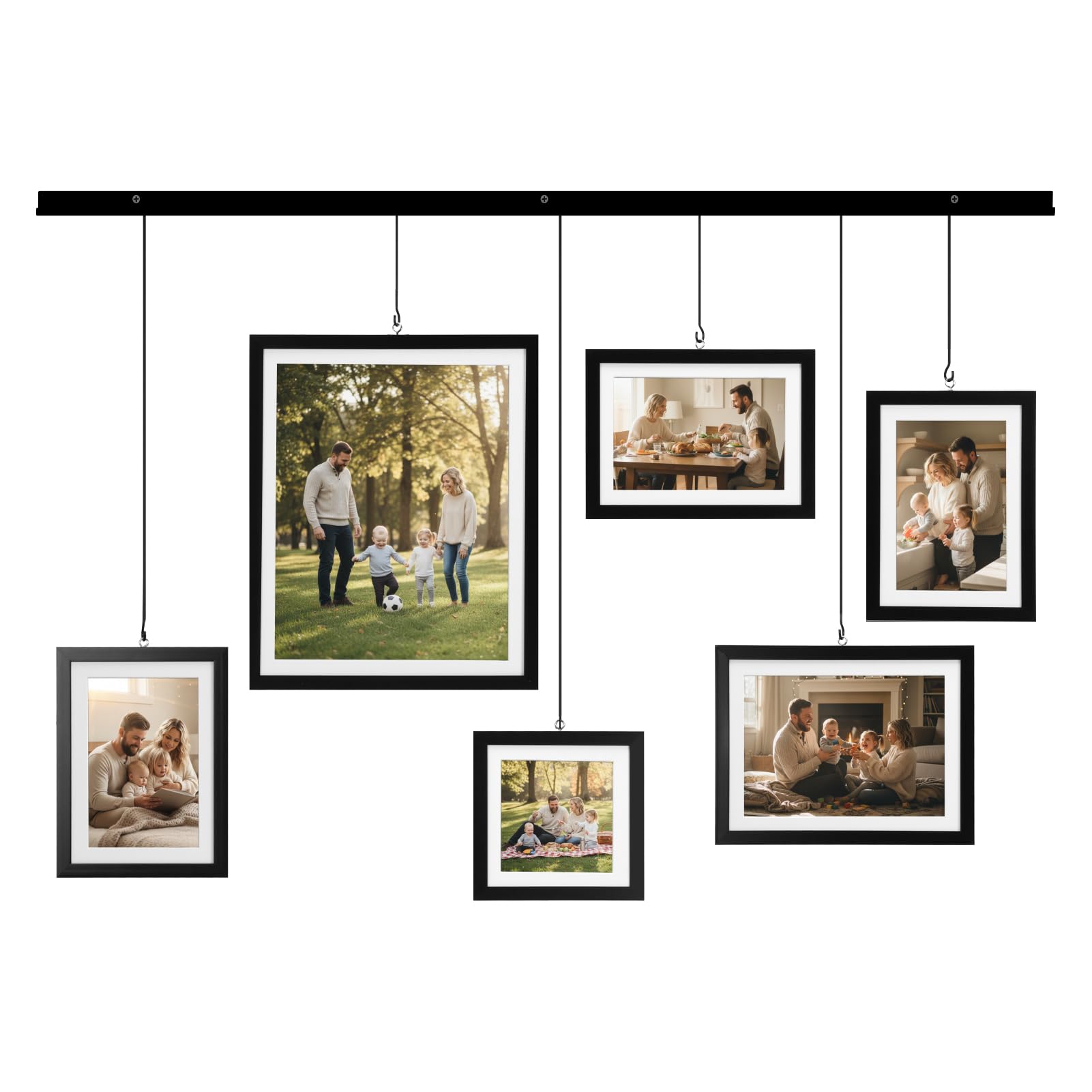 Giftgarden Black Multi Photo Frames for Wall, Hanging Gallery Wall Collage Picture Frame with Mats for 4x4, 4x6, 5x7, 8x10 Photos, 6 Pack