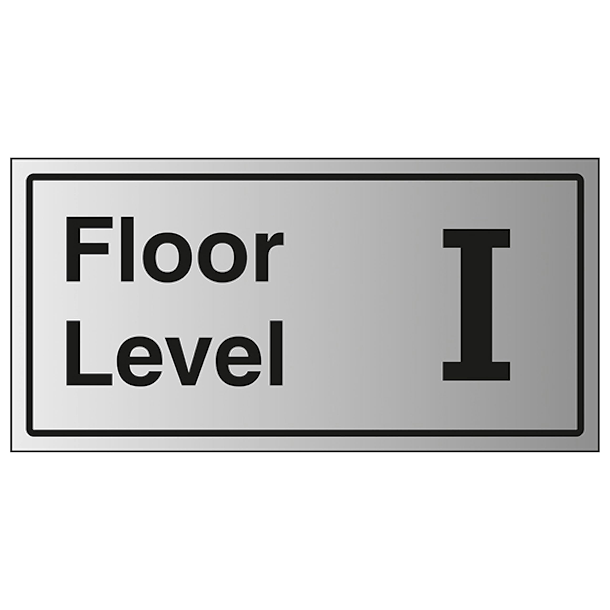 V Safety Floor Level I 300 x 150 mm - 1.6mm Aluminium Effect Rigid Plastic Safety Sign