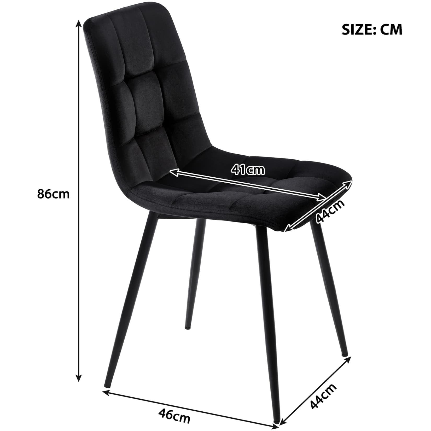 PUGSDRLY Table a Manger 80x80x75cm avec 4 Chaises,Table Ronde et Chaises en Velours,Pieds en Métal,Ensemble de Salle à Manger Moderne pour 4 Personnes (Noir+Noir-A)