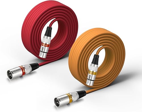 Miniatura 26 de EBXYA Cable XLR de 2 pies, paquete de 10 unidades, 3 pines, cable de micrófono XLR equilibrado macho a hembra, adecuado para mezclador de audio, 10