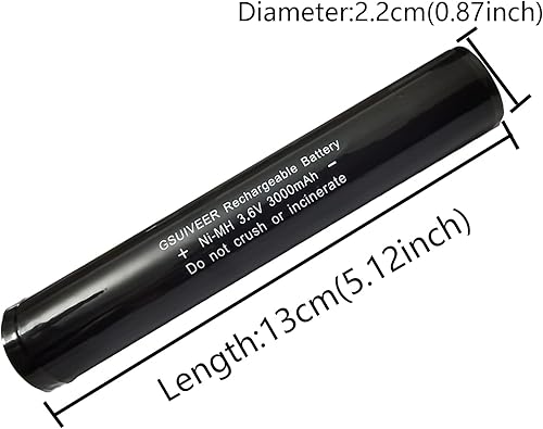 Miniatura 2 de 1 paquete 75175 75375 3.6V 3000mAh batería de linterna Ni-MH compatible con Streamlight Stinger 75813 75810 76000 PolyStinger Pelican M9 FL126