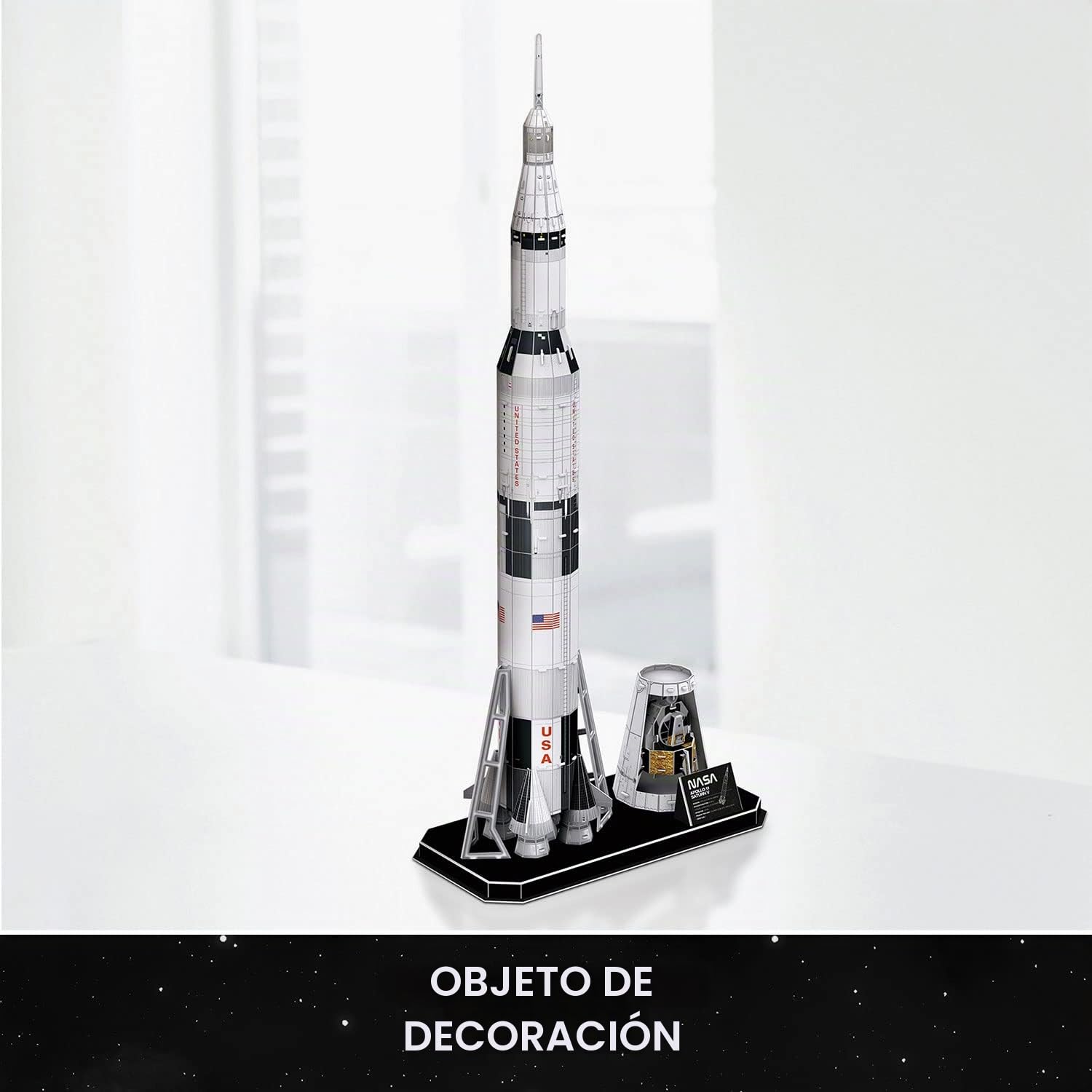 NASA - Puzzle 3D Niños Apollo Saturn V | Maquetas para Construir Adultos Y Niños | Puzzles 3D | Puzzle 3D Adultos | Maquetas para Montar