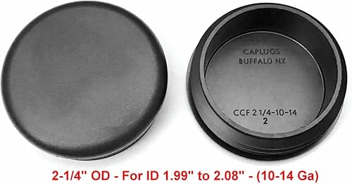 Miniatura 7 de SBD (paquete de 2) tapones de plástico negros redondos de 2-14 pulgadas (10-14 Ga para diámetro interior de 1.99 a 2.08 pulgadas) tapas de plástico