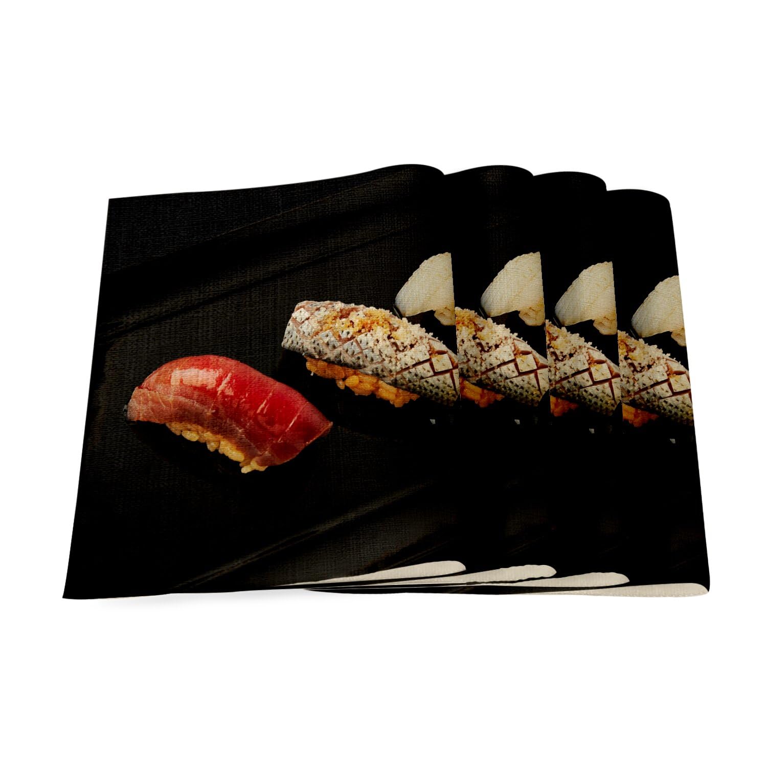 Set de table en lin de qualité supérieure motif sushi japon grand format