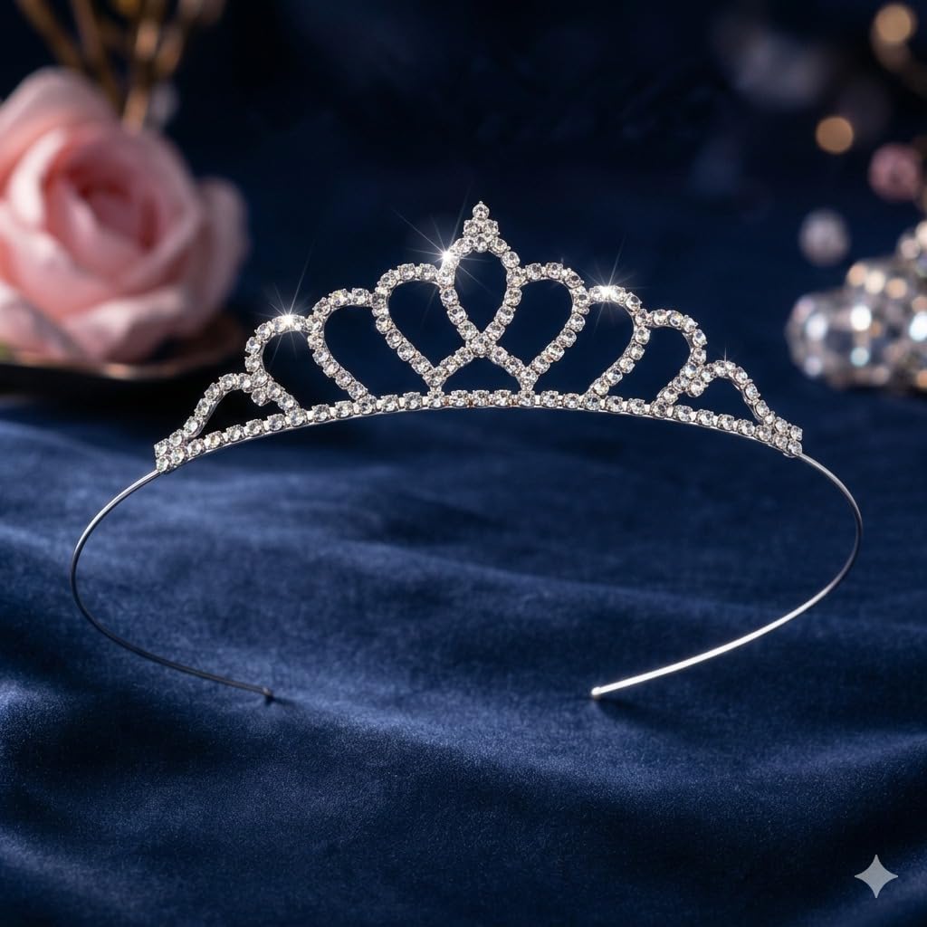 CURATED CART Queen Tiara Crown - Rhinestone Tiara for Birthday, Pageant, Bridal, Costume, and Halloween - Elegant Sparkling Crown for Women and Girls - Perfect for Special Occasions 4