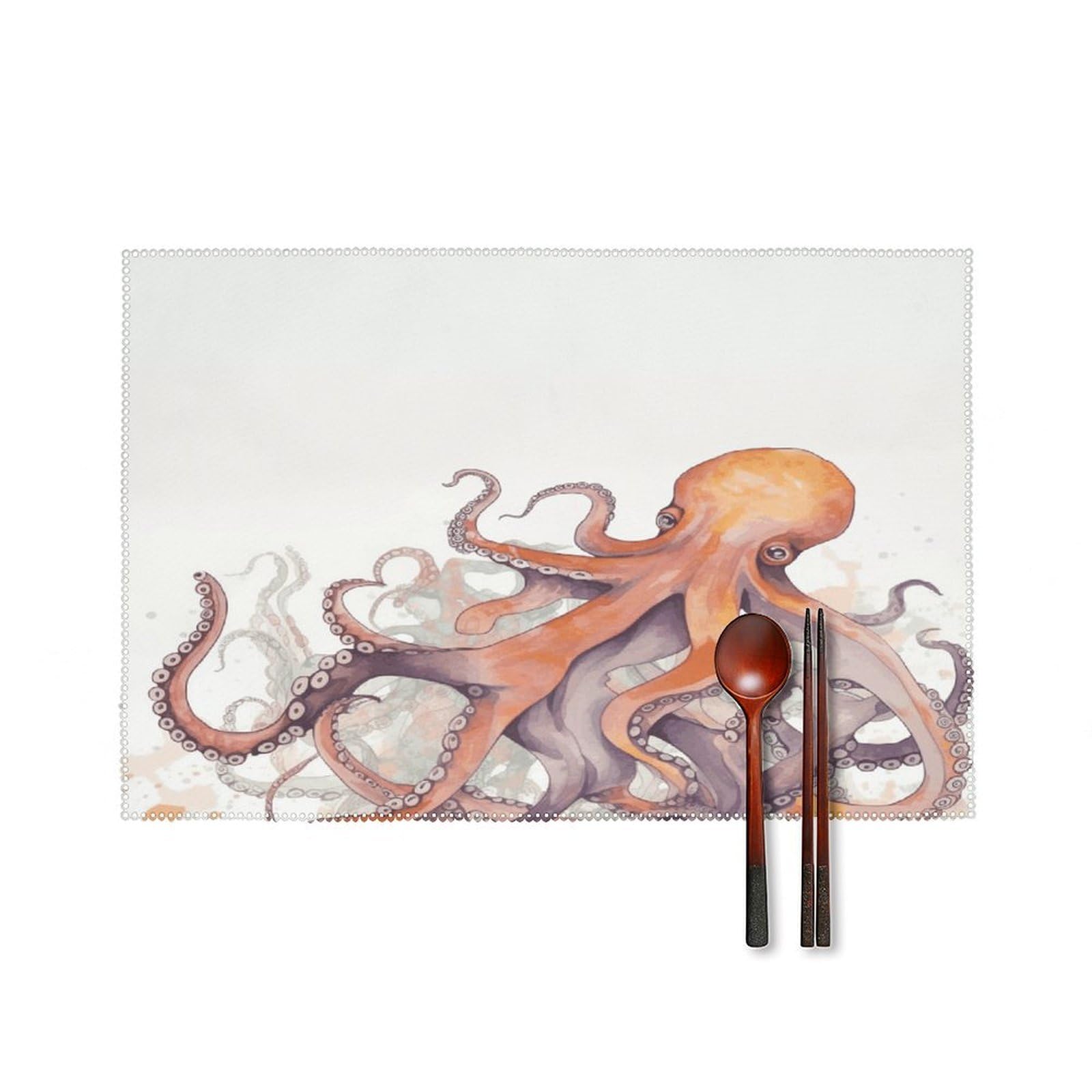 Octopus Tentacles Placemats Set of 4 Heat Resistant Non-Slip Place Mats Reusable Dining Table Mats Canvas Place Mat Anti-Fading Waterproof Placemats for Dining Table Decor