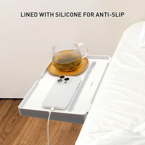 Miniatura 5 de Sleeper Soporte para teléfono y organizador de cables forrado con silicona para mesita de noche antideslizante, espacio pequeño, debajo del colchón,