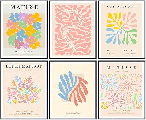 Matisse Wall Art & Decor Poster Set - 8x10 Abstract Minimalist Wall Art Prints - Mid Century Modern Gifts - Aesthetic Pictures - Contemporary