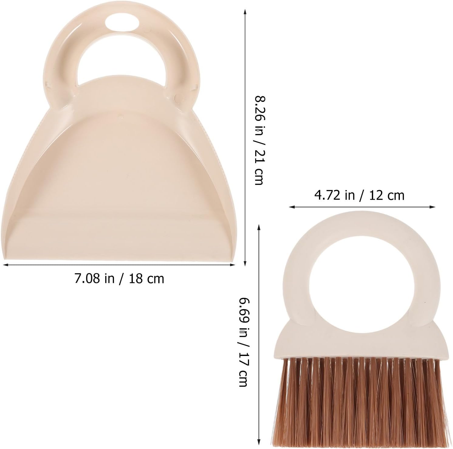 Mini Keyboard Cleaning Set with Broom and Dustpan Beige Plastic image 2
