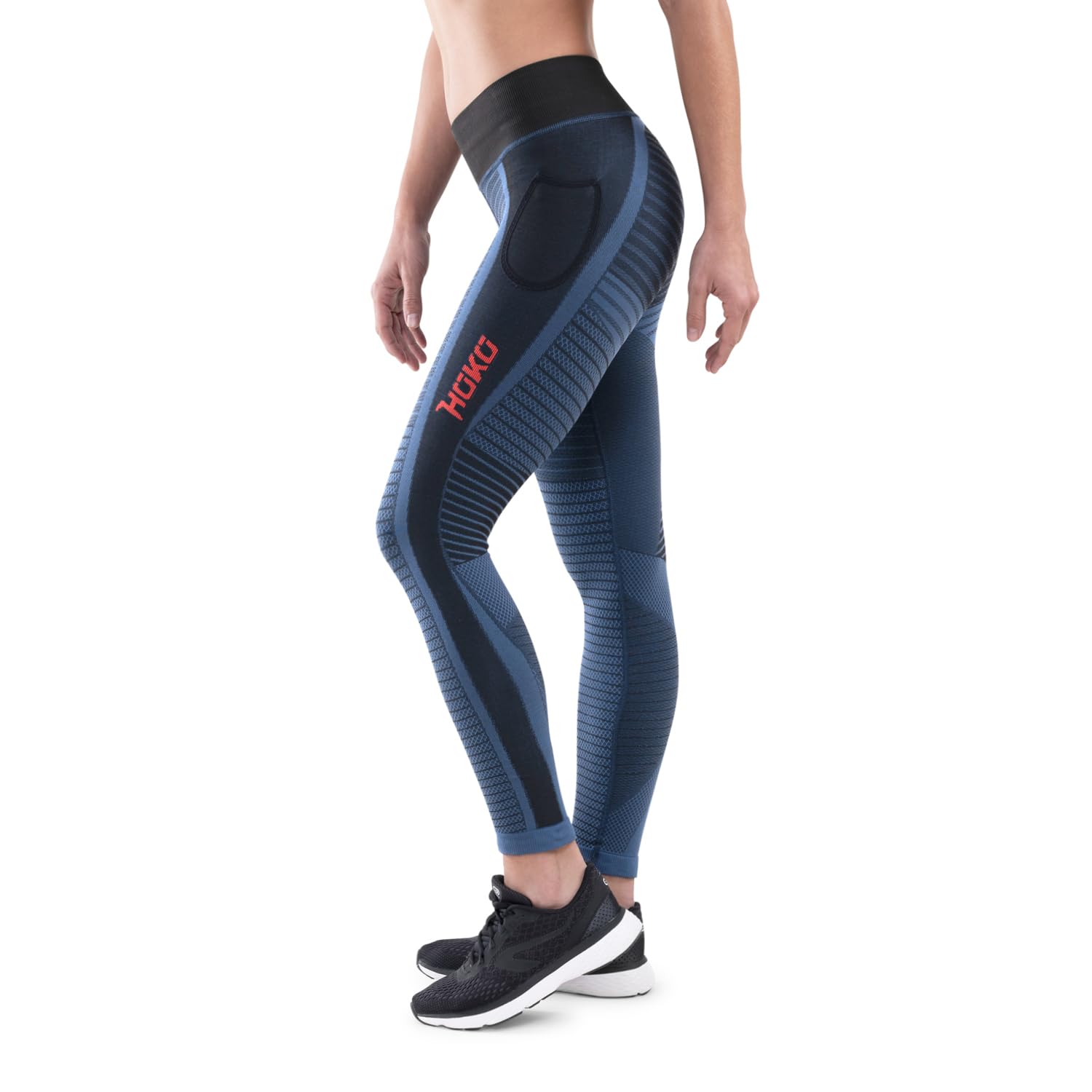HOKO - Malla Larga de Compresión Uniforme NIKU para Mujer | Compresión Uniforme | Mallas para Running o Gimnasio | 2 Bolsillos | Sujeción y Estilo