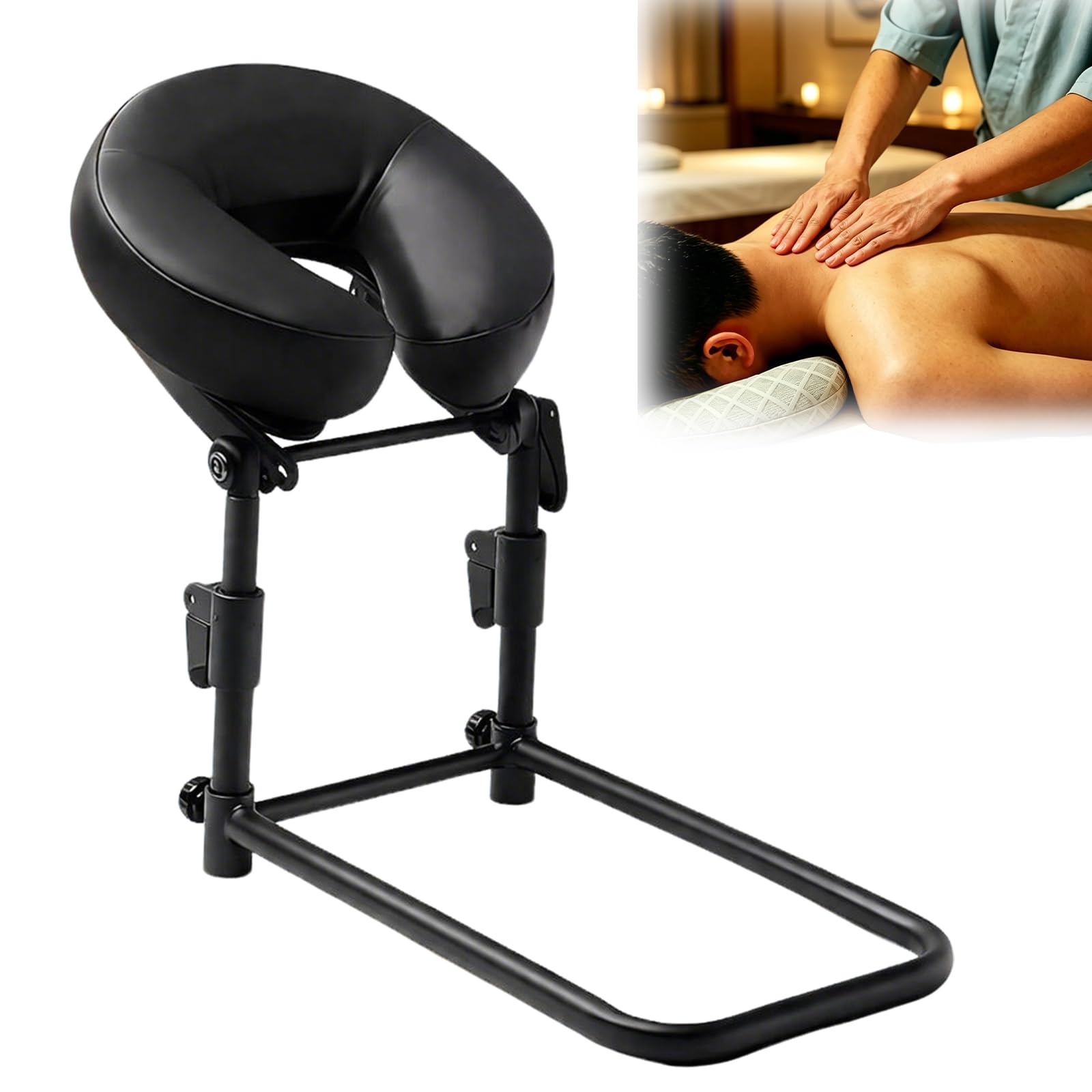 Reposacabezas ajustable para masaje y cuidado facial, soporte de mesa portátil con ajuste de altura para salón, spa