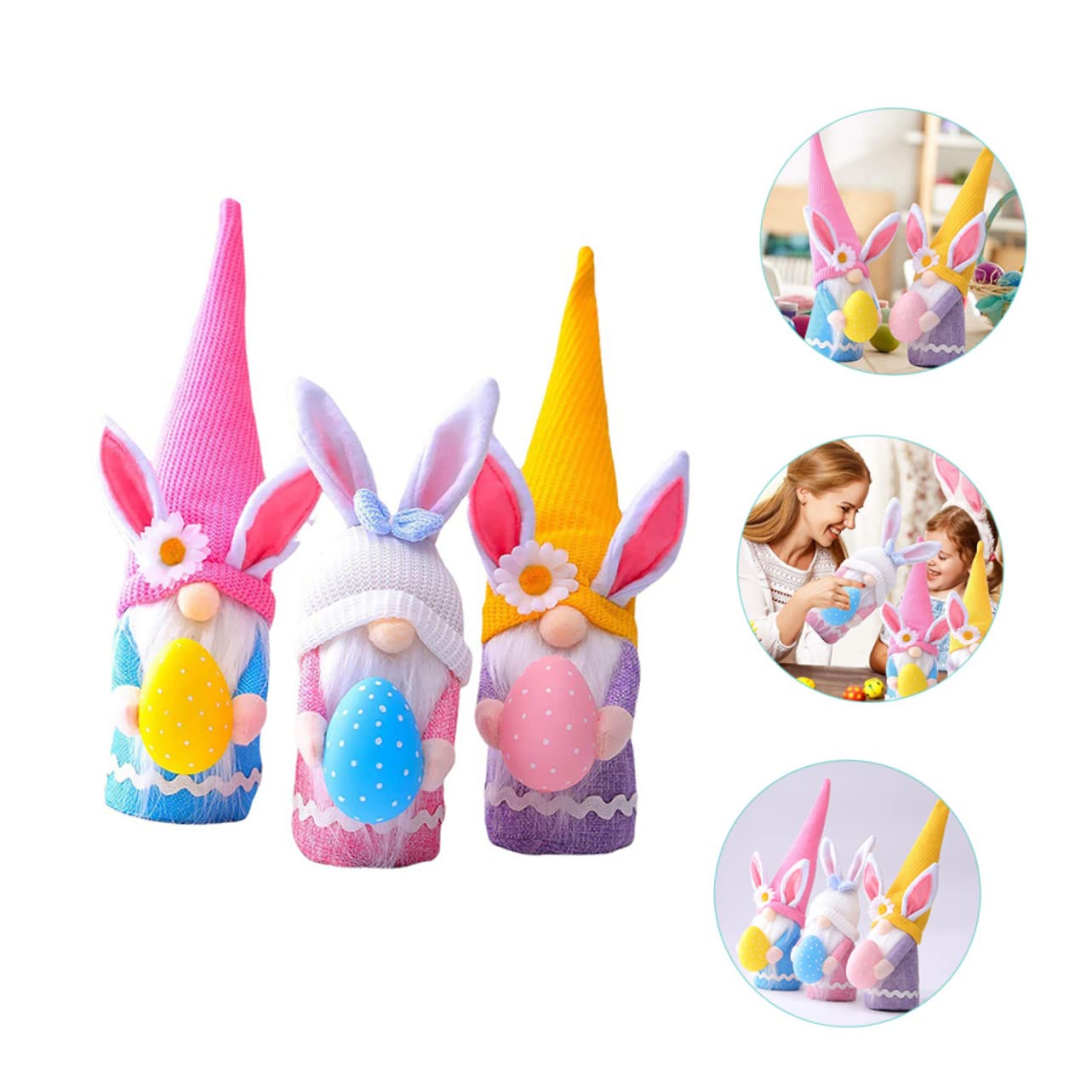3 Pezzi Coniglietto Pasqua Di Bambole Folletti Decorativi Bomboniere e Decorazioni Per Bambole Pasquali Ornamenti Per Festival Forma Di Folletto Coniglietto