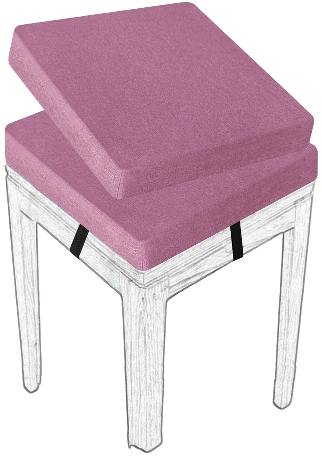 MCNDSI Stools Seat Cushion Square 30/45/35/40/50cm Thick Seat Pad with Ties Anti-Slip Dining Chair Pad with Washable Cover for Indoor,Garden,Kitchen,Bar Chairs,Wooden Chairs(#18,(2pcs) 50x50x8cm)