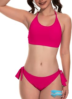 Beautikini Period Swimwear for Teens Two Piece Menstrual Leakproof Swimsuit Halter Bikini Set Bathing Suits for Girls Women