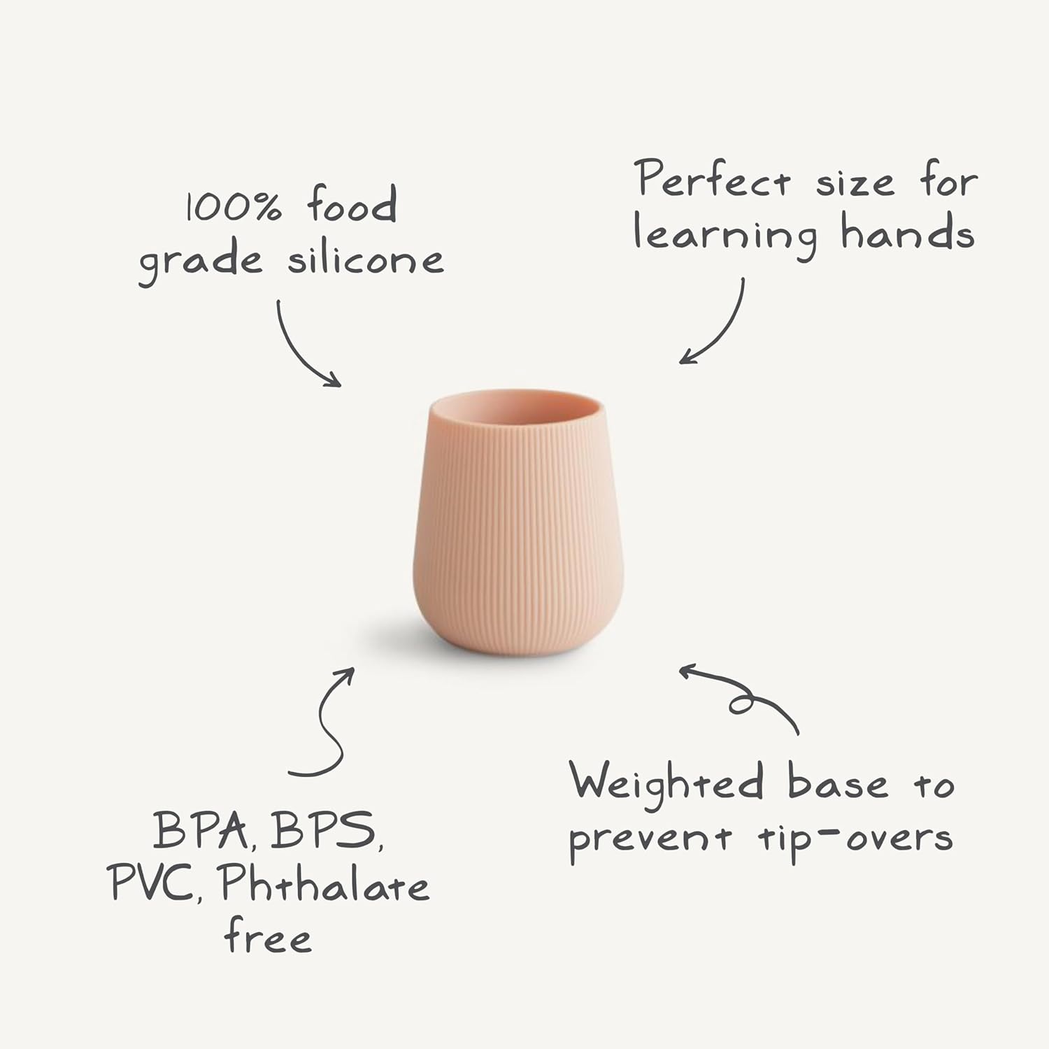 mushie Silicone Baby Starter Training Cup | 6 Months+ (Soft Lilac) - Image 7