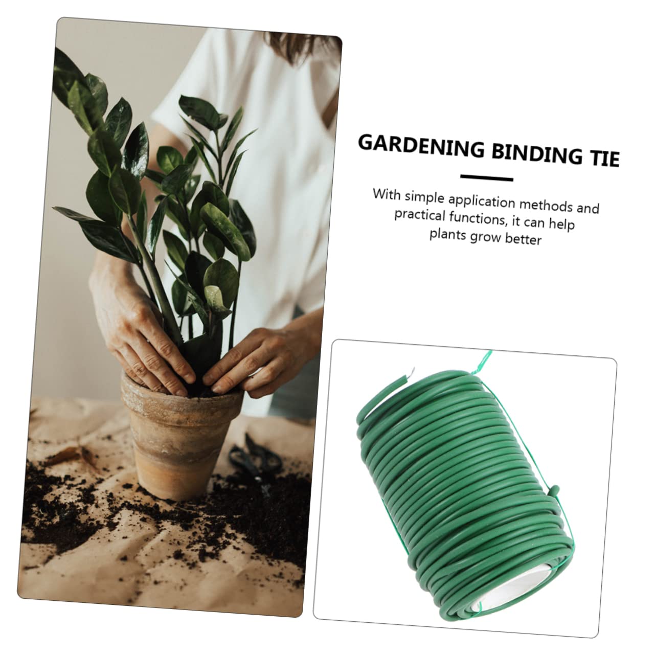 Toyvian Liens Souples pour Plantes de Jardin, 2 Rouleaux TPR Fer Vert | Attaches Réutilisables pour Arbustes et Vignes, Fixation des Fleurs, Usage Extérieur, Lot de 2 Rouleaux