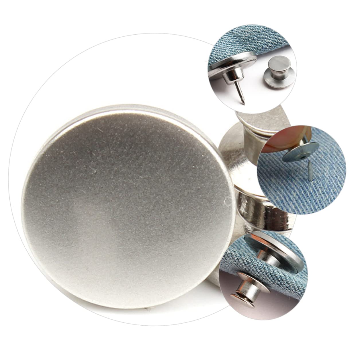 Angoily 3 series Botones Sin Costura Para Coser Hebillas Ajustables Para Jeans Cierres A Presión Botones Ajustables Para Jeans Hebillas Para Jeans Hebillas Para 30 piezas*3