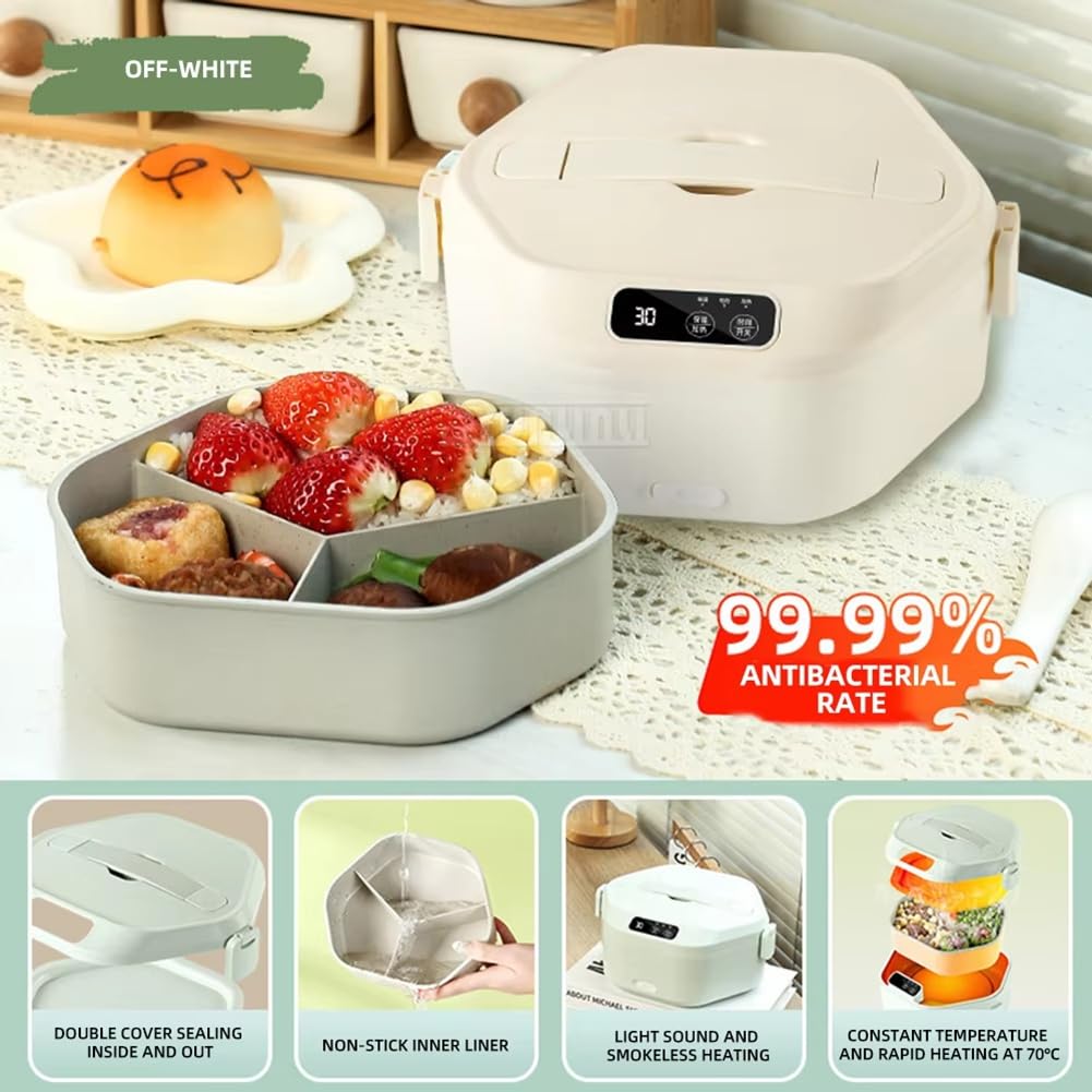 Dispositivo Elettrico per la Cottura del Pot per Lavoratori D'Ufficio, Attrezzatura da Cucina Domestica, Cuociriso A Temperatura Costante, Bianco.