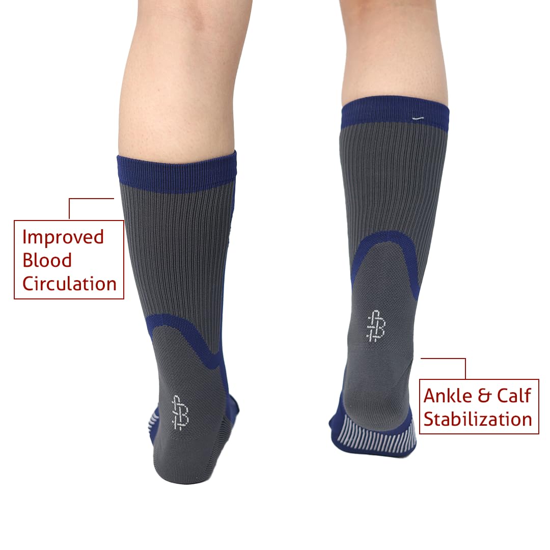 GRIFFIN GEARS® Squat & Bench Socks – High-Performance Compression Gym Socks for - Men & Women – Anti-Slip Grip & Arch Support for Powerlifting, Strength Training & Weightlifting (Navy) 2