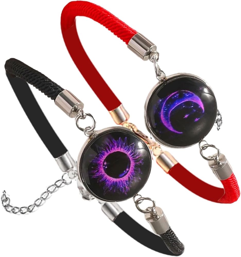 Amazon | 1 ペア光るブレスレット調節可能なレザーバンドカップル