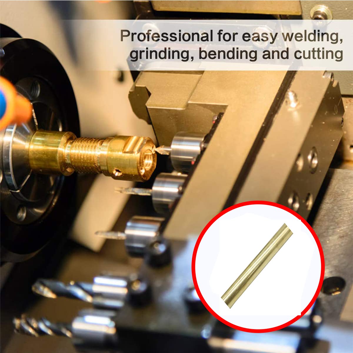 Pręt okrągły z litej miedzi, pręt mosiężny 2 szt. Średnica 9 mm/10 mm i długość 500 mm Solidny pręt okrągły)(10Mm*500Mm(2Pcs))