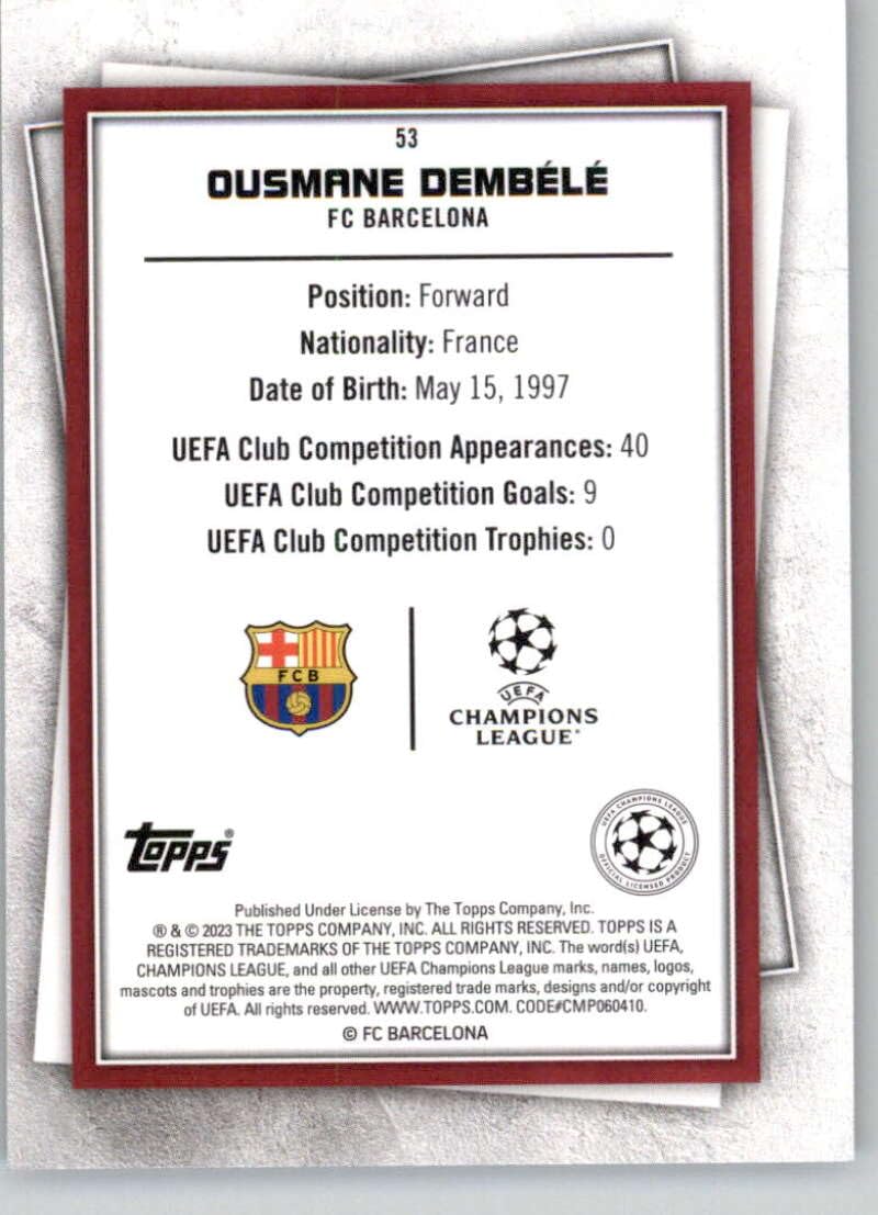 Amazon.com: 2022-23 Topps UEFA Superstars Mystic #53 Ousmane