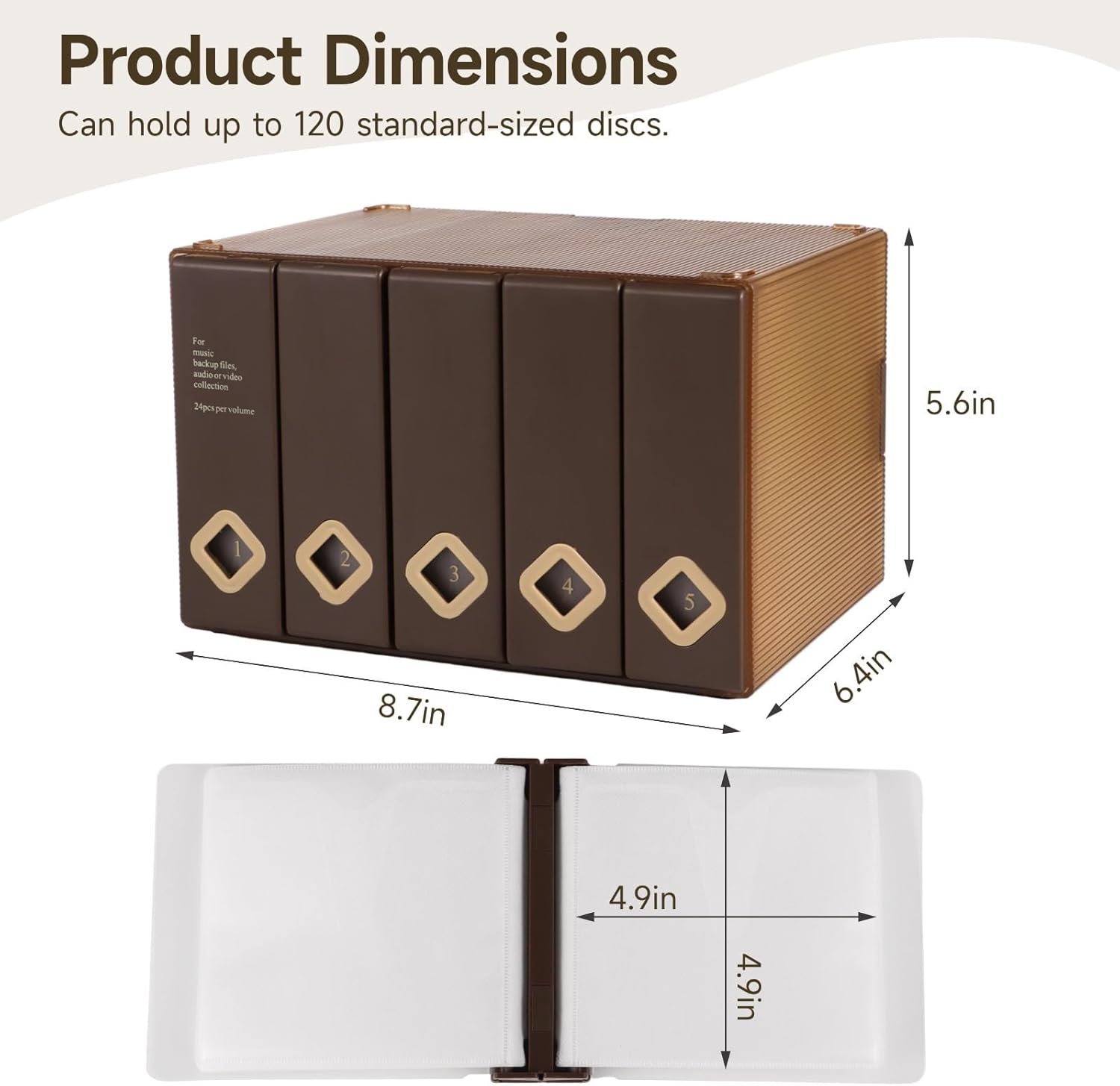 Single Jewel Case for 120 Discs, Plastic Storage Box for Cd/DVD Protection