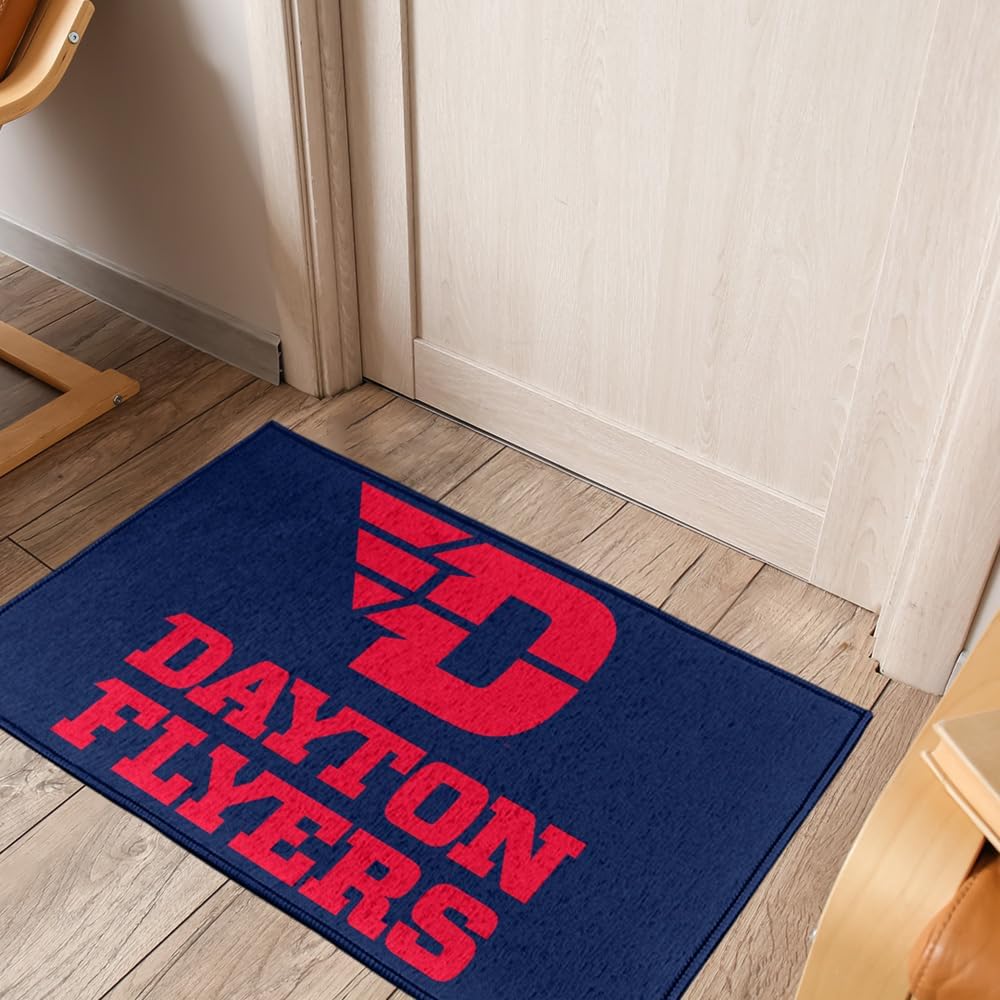 Campus Lab University of Dayton Anti-Slip Indoor Doormat, 20” x 31.5” Primary Mark, Floor Mat for Inside Entry Way/Back Door Garage Mudroom Home and Office, Low Profile
