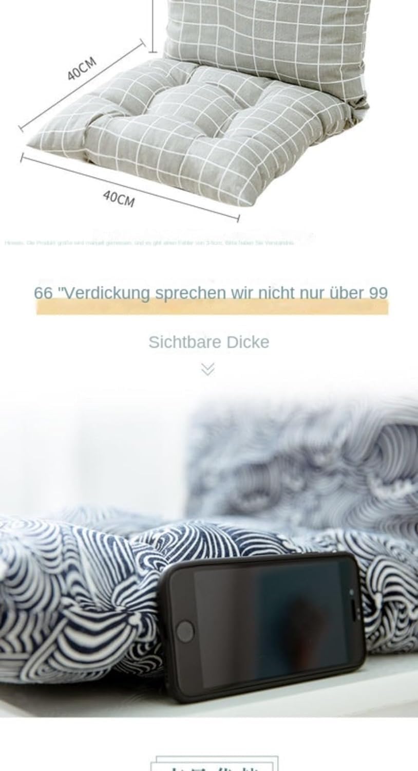 (40 x 80 cm, 2 cuscini per sedia con schienale, cuscino per schienale con nastri, cuscino imbottito per sedie e panche in casa e in giardino