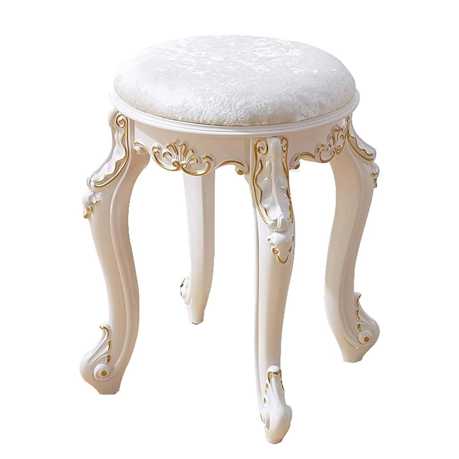 Lebolna Vintage Vanity Stool Vanity Chair,Round & Rectangular Makeup Stool,Cute Ottomans Bench Seat Bathroom Vanity Stool,Victorian Style,Sitting