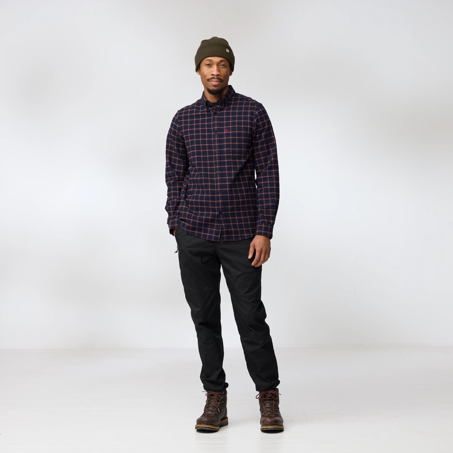 Fjällräven Męska koszula flanelowa Övik M, Chalk White/Laurel Green, M, Chalk White/Laurel Green, M