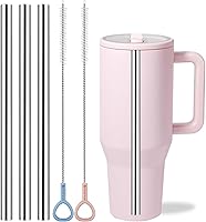 Vista 10 de WK IEASON Pajitas reutilizables de acero inoxidable para HydroJug Traveler de 40 onzas, 3 popotes de metal para popote de repuesto de 40 onzas con 2