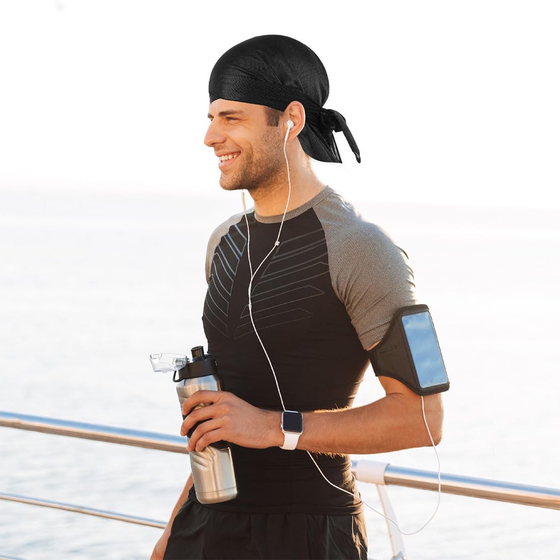 2 Piezas Durag de Seda Gorro de Onda Elástico Envoltura de Cabeza con Cola Larga Correas Anchas Unisex Poliéster Turbante Sedoso Durag de Onda Transpirable Pirata Cap de Hombres Mujeres
