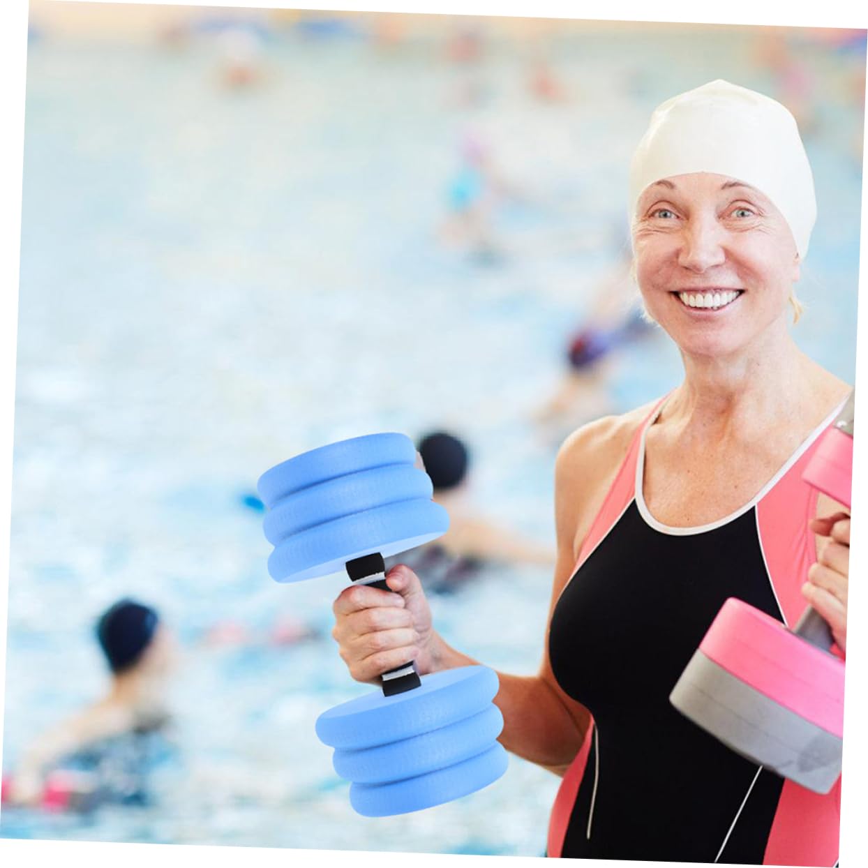 Milisten 2pezzi Manubri Galleggianti in Eva per Esercizi in Piscina Attrezzatura Leggera per Fitness Acquatico Allenamento in Acqua e Acquagym