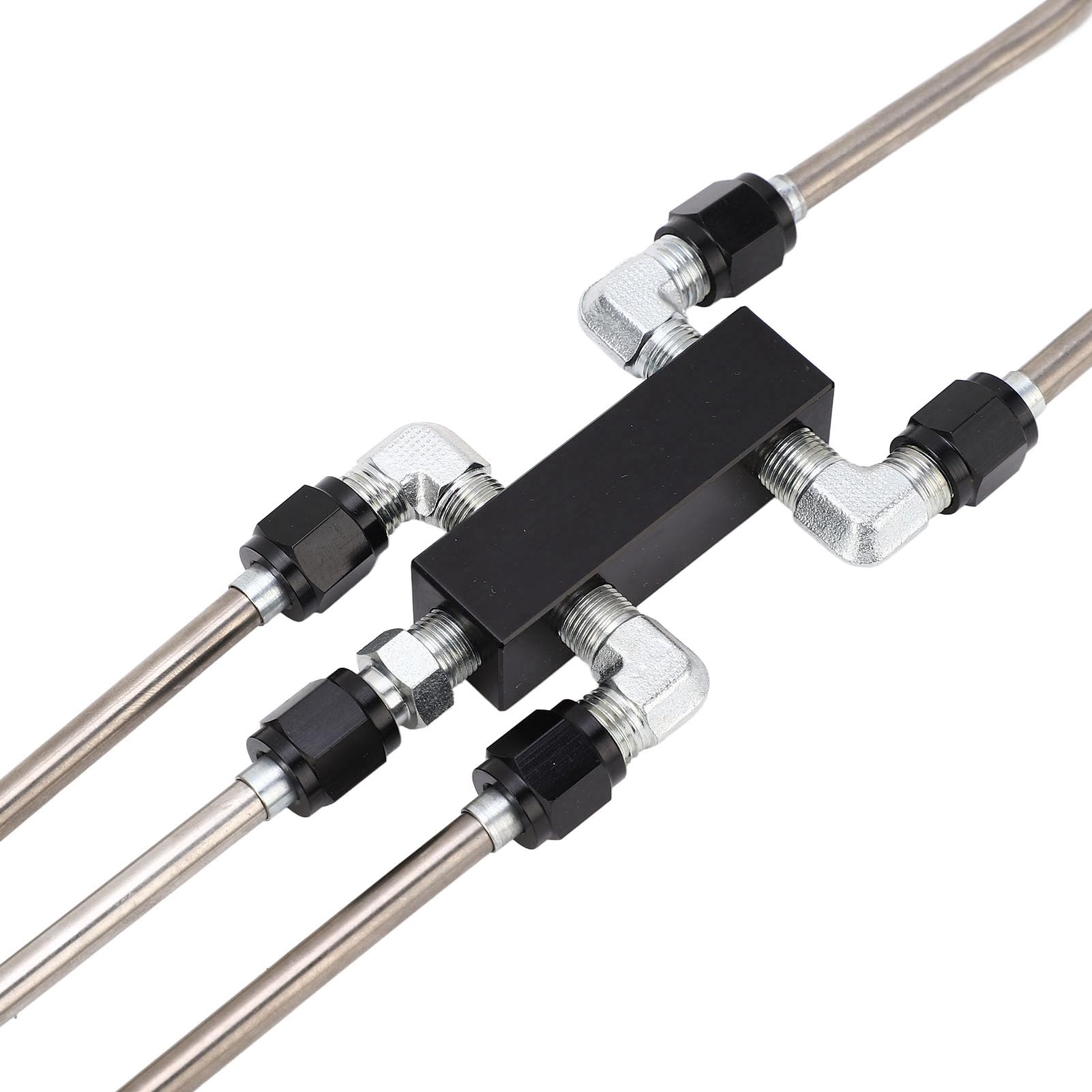 Kit di sfiato di vapore crossover per refrigerante, distributore in alluminio CNC in acciaio inossidabile 304 per motori LS1 LS2 LS3 LS6 LS7 LSX con blocco in alluminio anodizzato nero