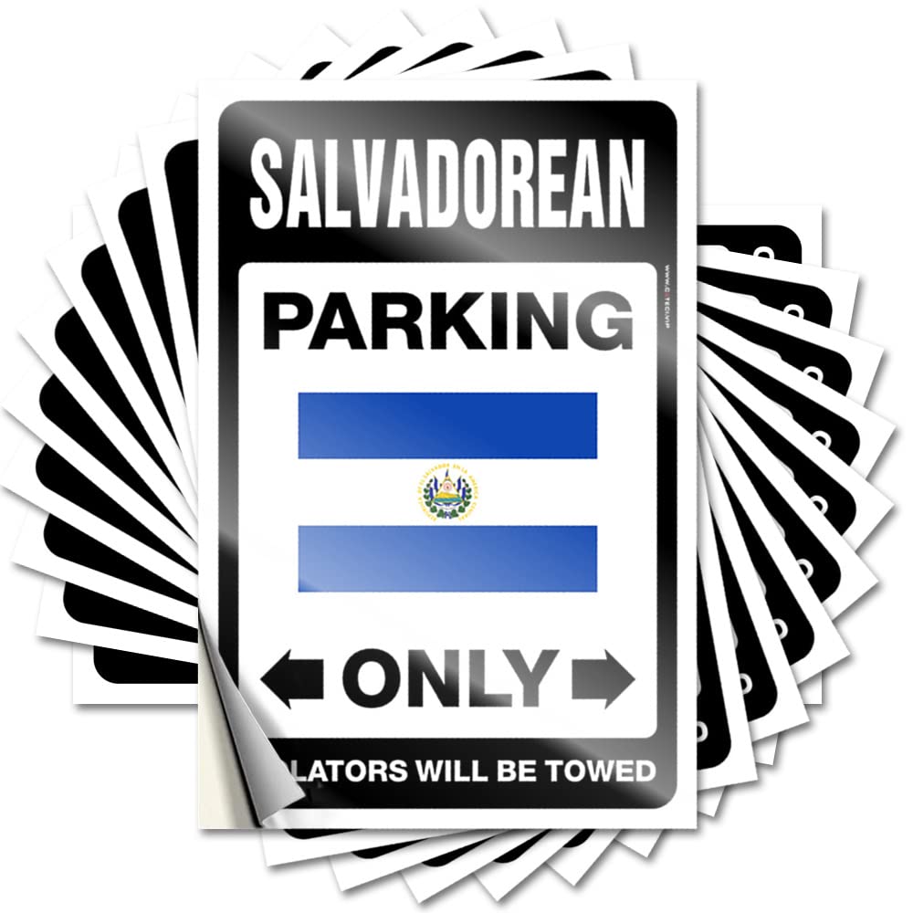Tiki Bar Decorations Quote Durable Accessories | Salvadorean Parking Only Scented Self Adhesive Sticker for Scooter DIY(12X18CM)