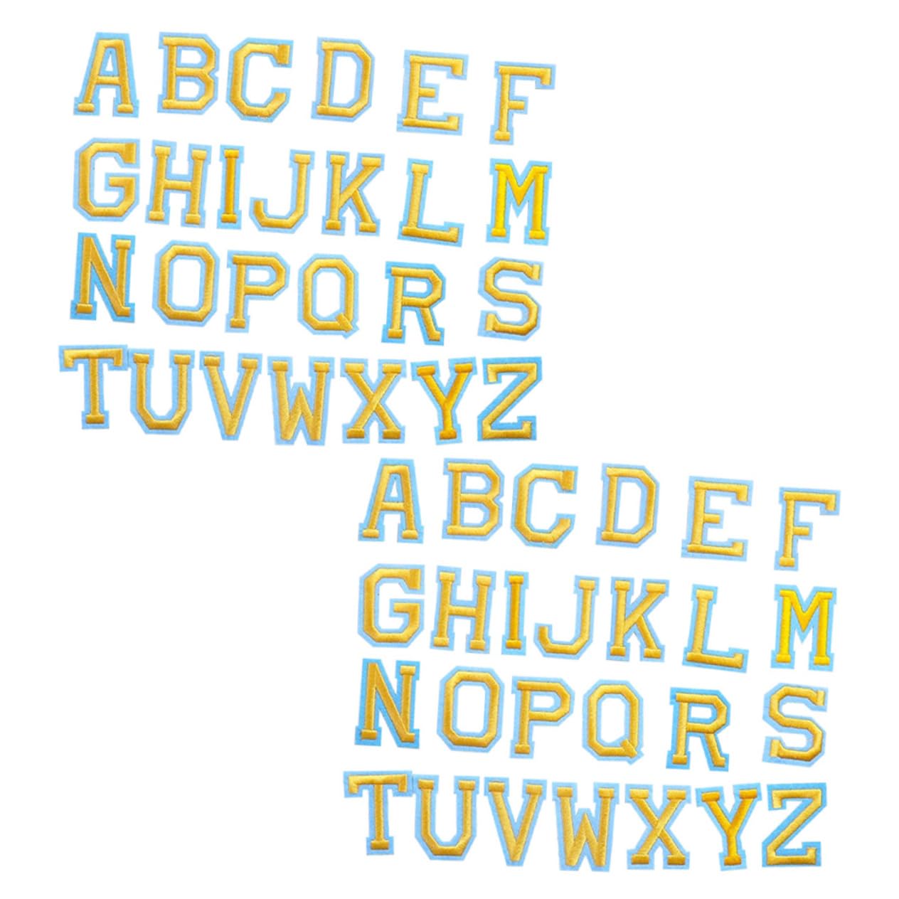 Housoutil Parches De Letras Termoadhesivos Para Decorar Y Reparar Ropa Chaquetas Gorras Y Bolsos Apliques Bordados Para Diy Y Creativo 52 Piezas X 4