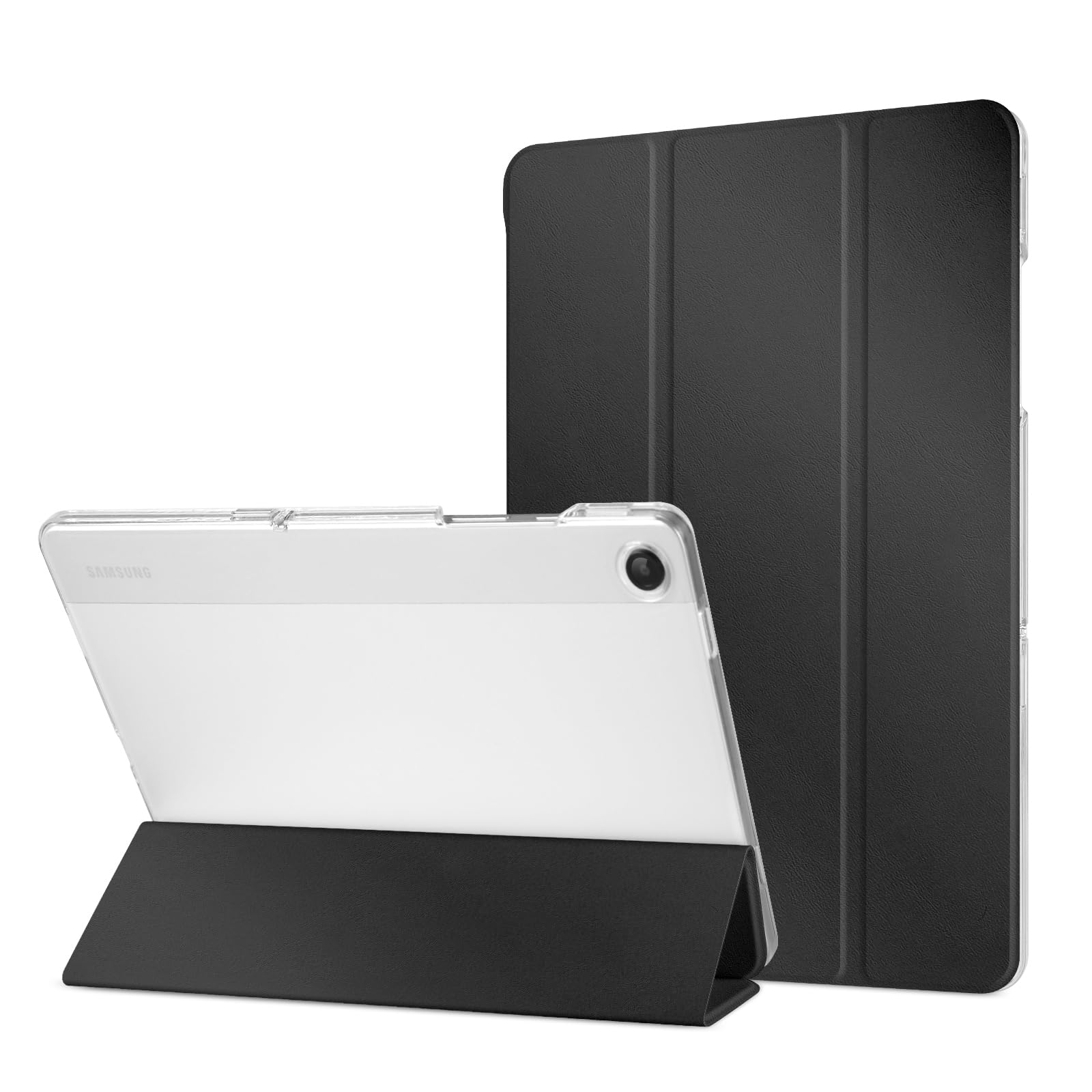 Case for Galaxy Tab A9+/A9 Plus 5G 11 Inch 2023, Slim Stand Protective Smart Cover with Hard Frosted Translucent PC Back Shell for Galaxy Tablet A9+ (SM-X210/X216/X218), Auto Wake/Sleep, Black