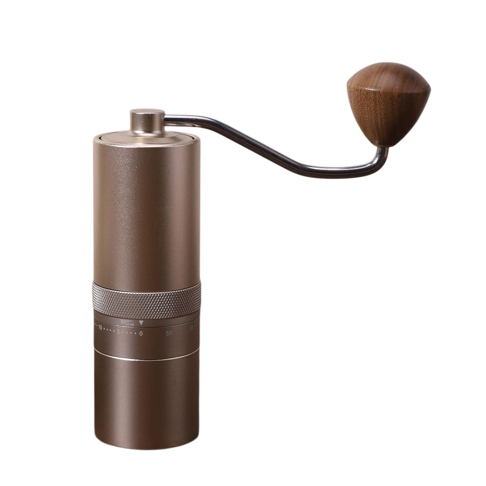 Molinillo de café ergonómico de funcionamiento manual con núcleos de cerámica mecanizados alemanes y diseño antideslizante en dos colores