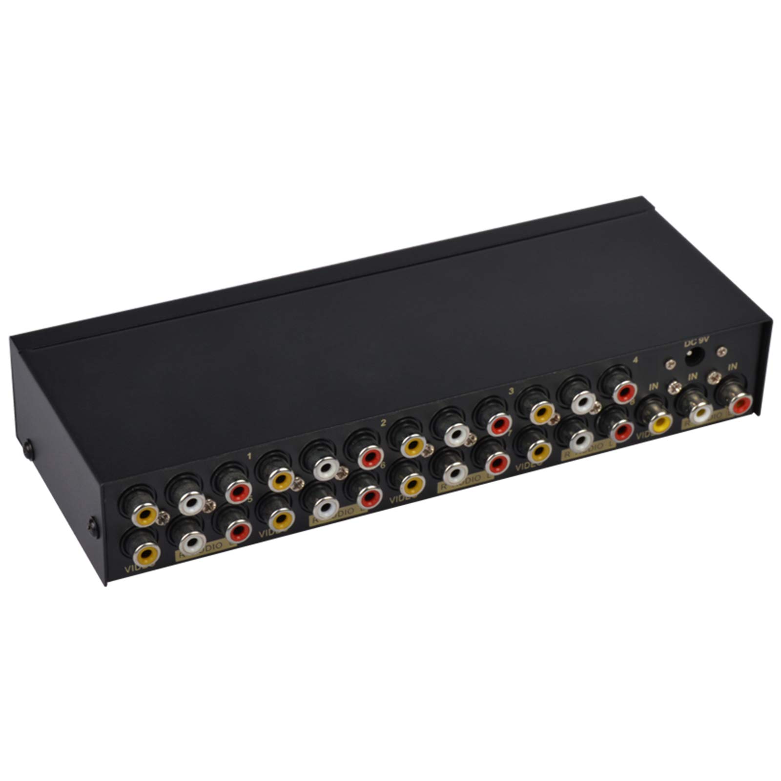 8-fach Composite RCA AV Splitter 1x8 Video 1 in 8 Out Selector Box Splitter Distributor für STB DVD HDTV