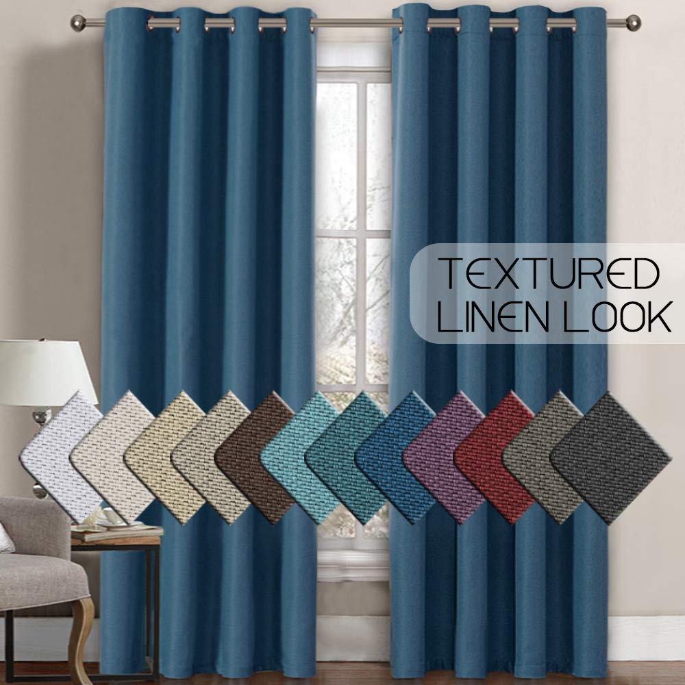 Navy Blue Burlap Curtains Curtains & Drapes