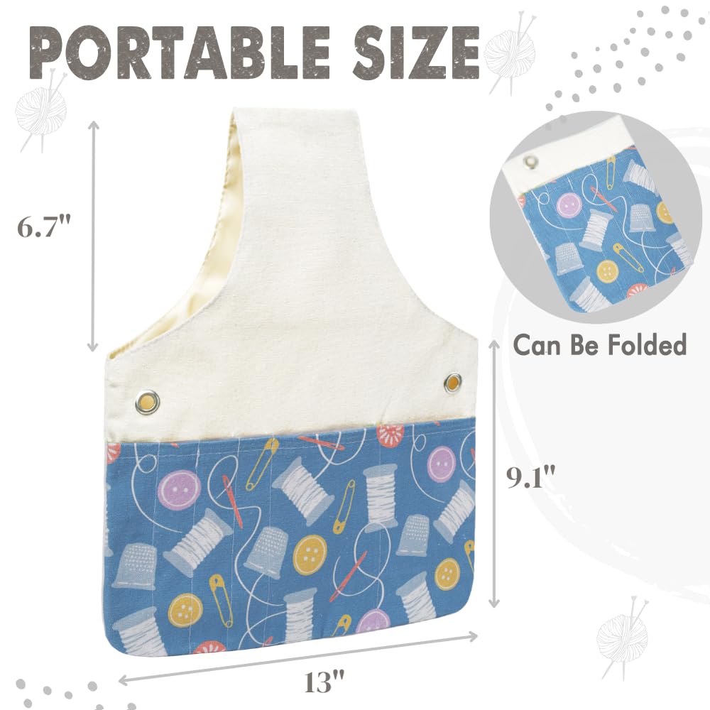 TOGETRUE Bolsa de hilo, bolsa de ganchillo para tejer, organizador de bolsas de almacenamiento de hilo ligero, bolsa de muñeca para tejer de viaje, bolsas de hilo para ganchillo, sostener hilo, agujas