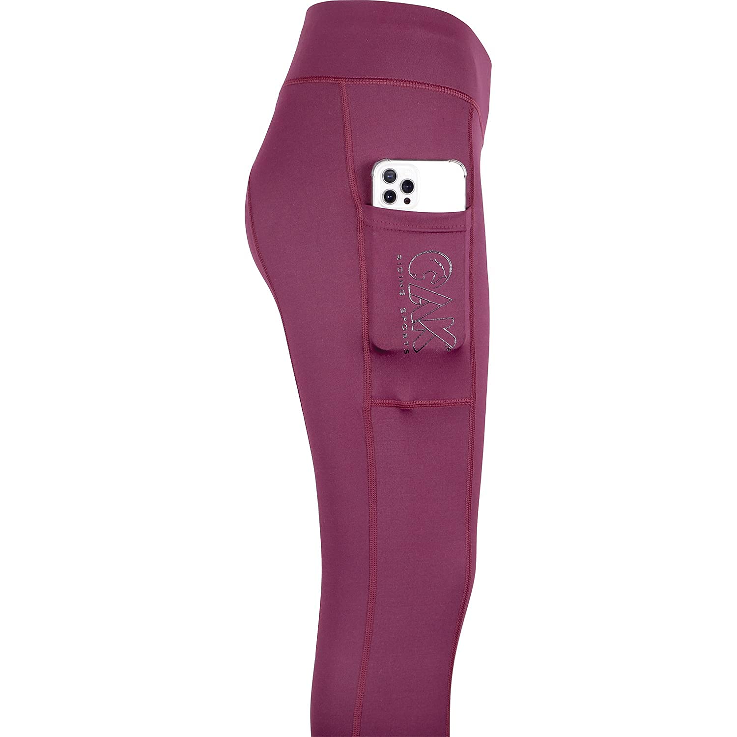 AK Oreo Collants/Leggings/Culottes d'équitation Respirants Taille Haute à Enfiler avec poignée en Silicone à siège Complet