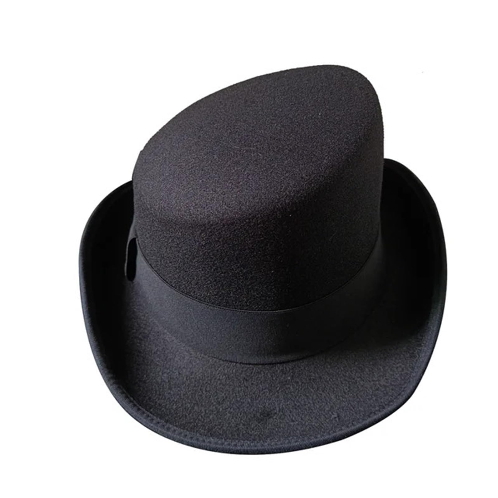 Cappello a Cilindro Cappello Fedora Alto Cappello 9 Colori Cappello Magico Cappello a Cilindro da Uomo(Black)