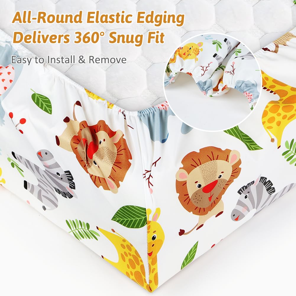 Aolso Lenzuola con Angoli per Passeggino Set, 3 PZ 120 * 60 cm, Lenzuola con Angoli Elasticizzate in Morbida e Setosa, Per Culla Co-sleeping, Lettino, Bimbo e Bimba - Arcobaleno