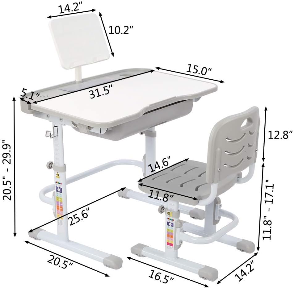 Buy Joymor Kids Desk And Chair Set Height Adjustable With Extra Large Tilting Desktop Buy Joymor Kids Desk And Chair Set Height Adjustable With Extra Large Tilting Desktop